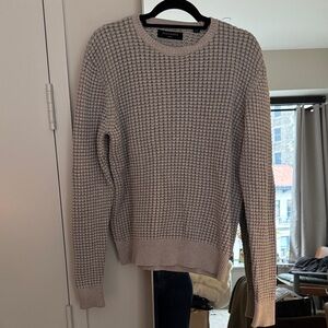 AllSaints Textured Cream Crewneck Sweater